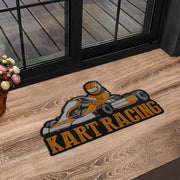 Custom shaped kart racing door mat