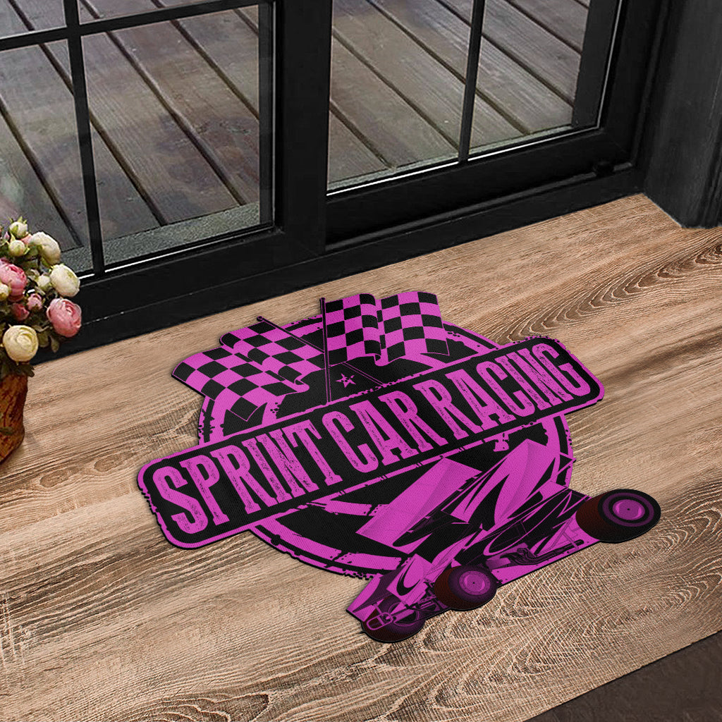 Custom shaped sprint car door mat