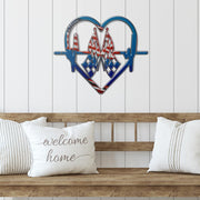 Racing Heartbeat USA Metal Sign