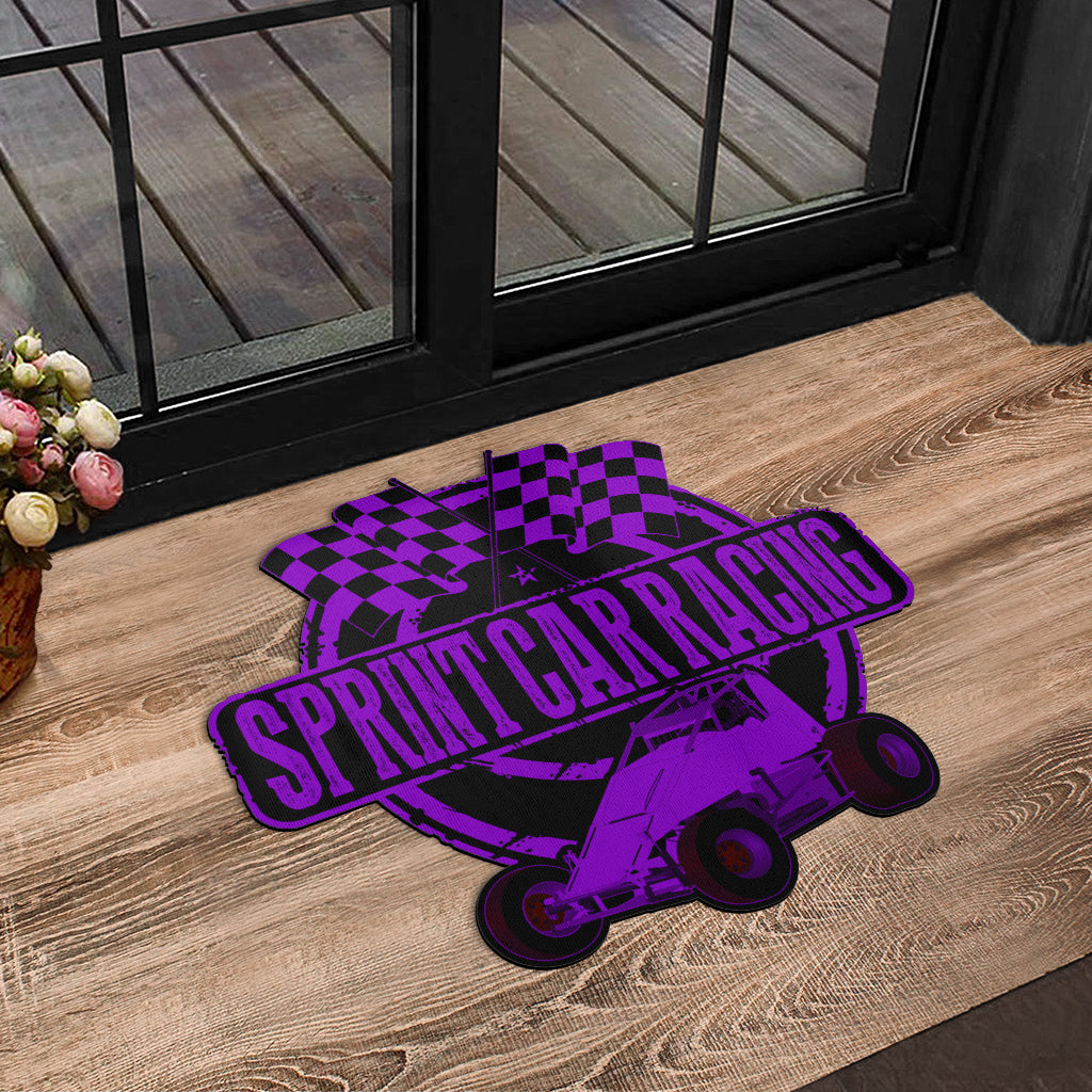 Custom shaped sprint car non-wing door mat