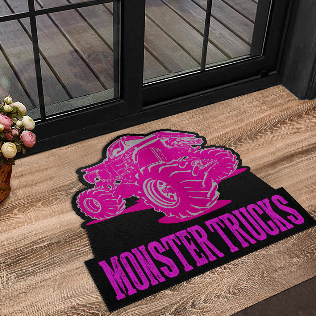 Custom Shaped Monster Trucks Door Mat
