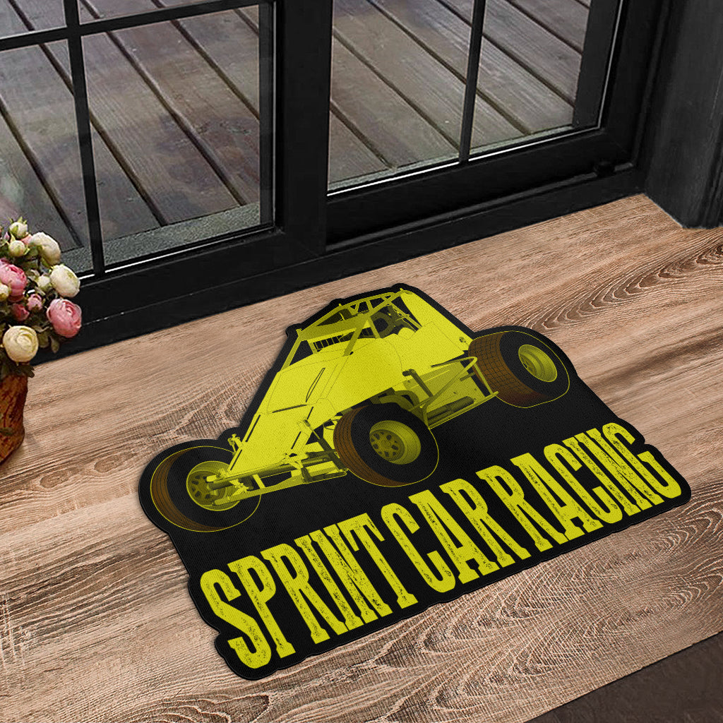 Custom shaped sprint car non-wing door mat