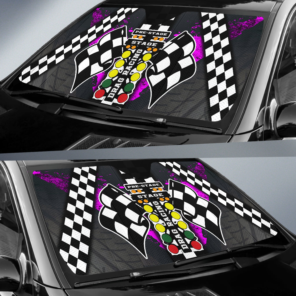 Drag Racing Windshield Sun Shade Pink