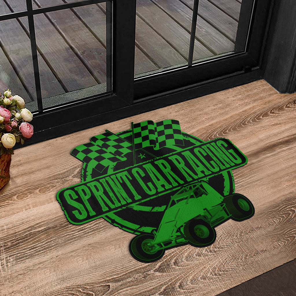 Custom shaped sprint car non-wing door mat