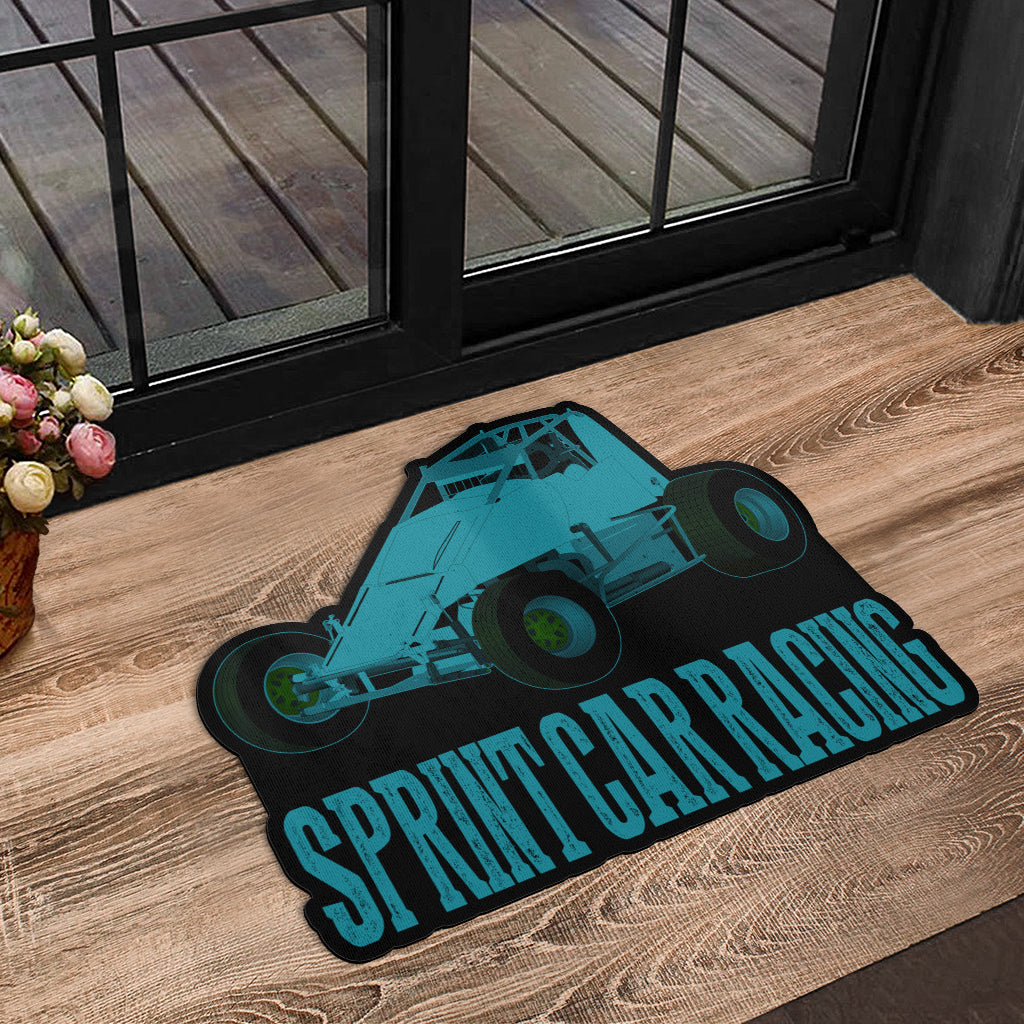 Custom shaped sprint car non-wing door mat