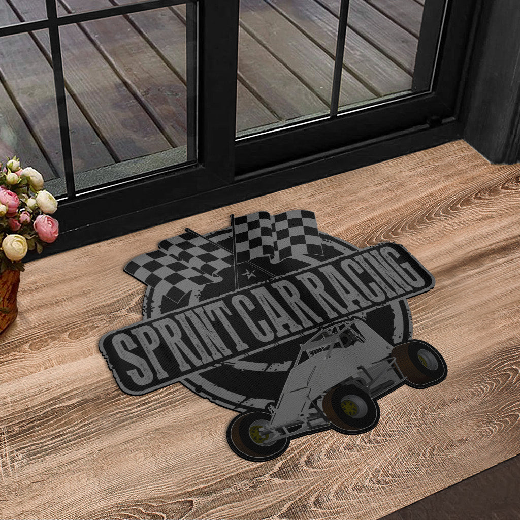 Custom shaped sprint car non-wing door mat