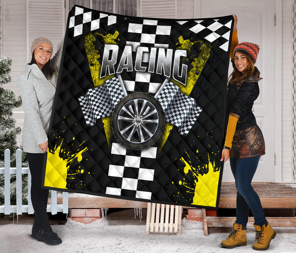 Racing Premium Quilt Yellow
