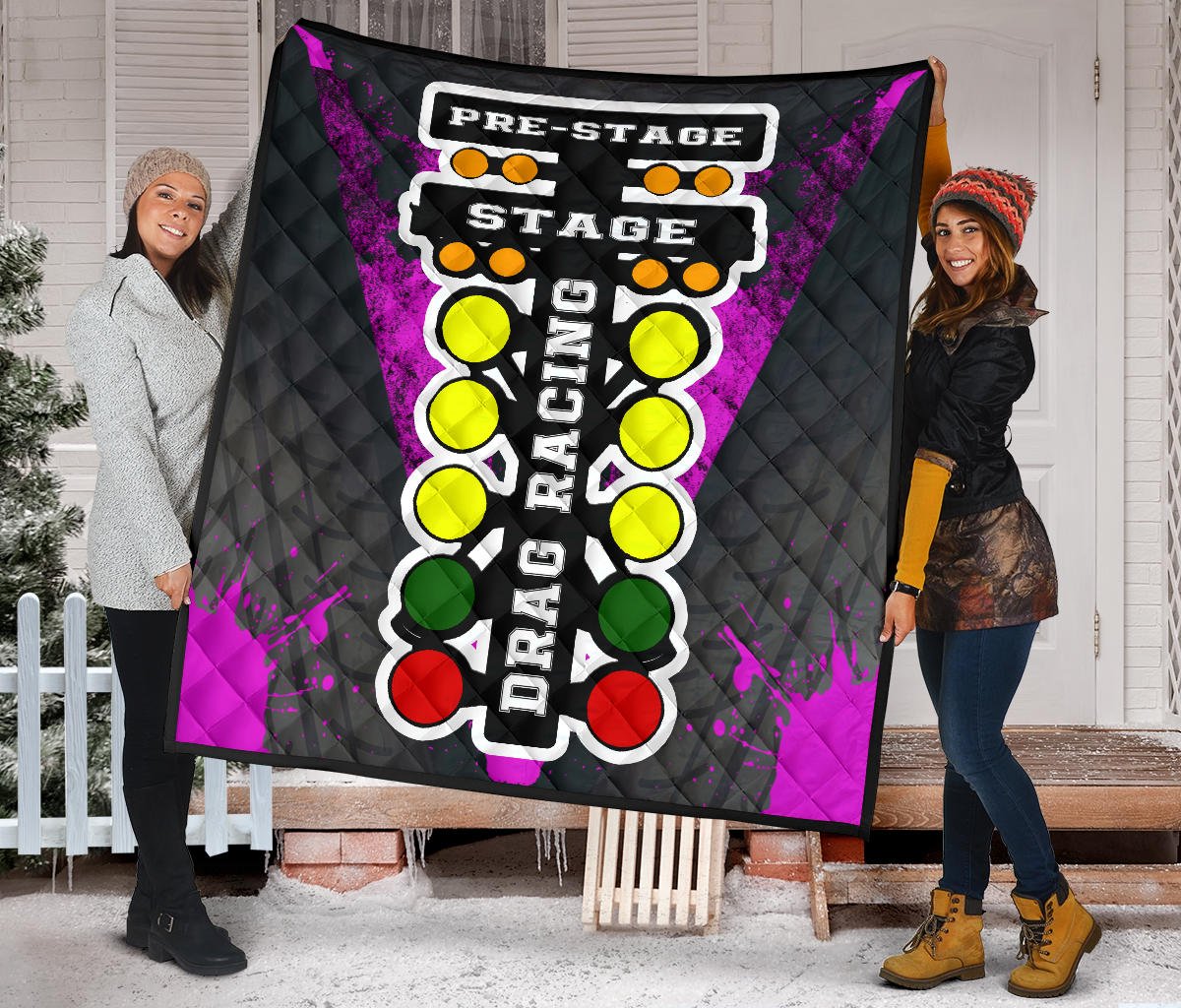 Drag Racing Premium Quilt Pink