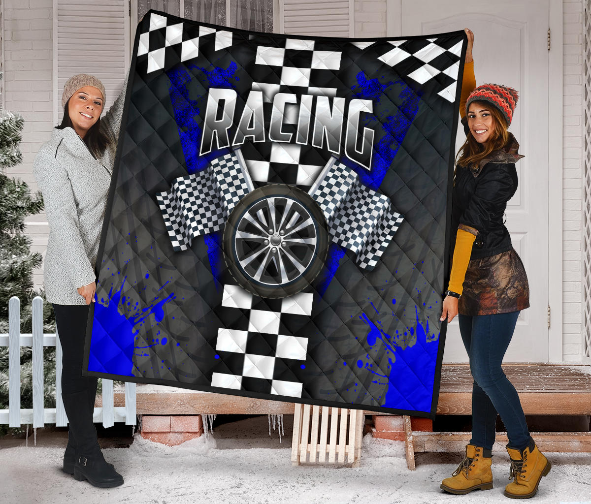 Racing Premium Quilt Blue