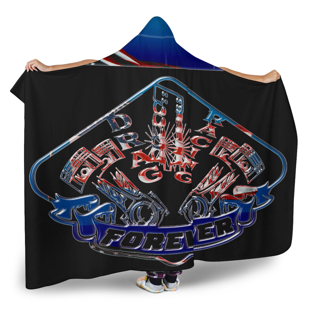 Drag Racing Forever USA Hooded Blanket