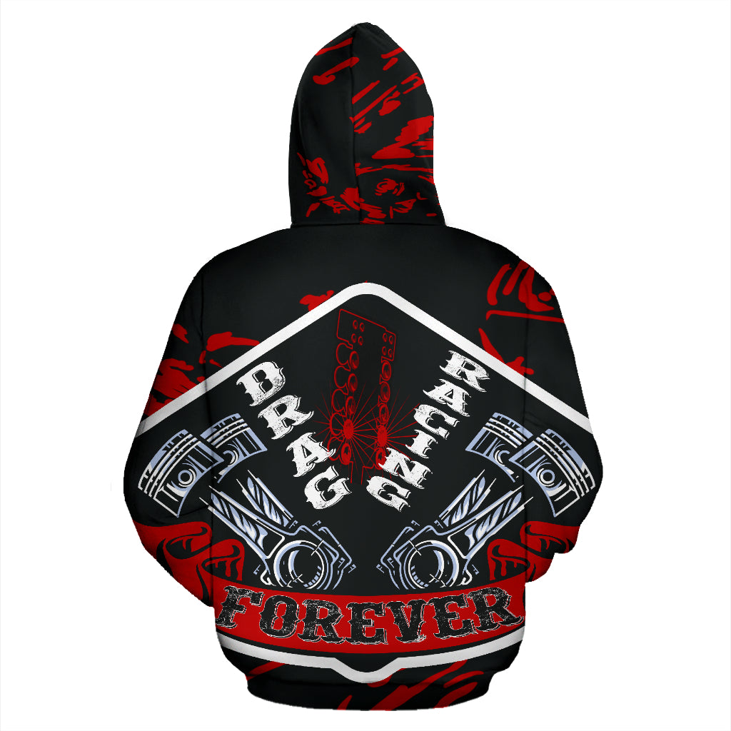 Drag Racing AOP Zip Up Hoodie