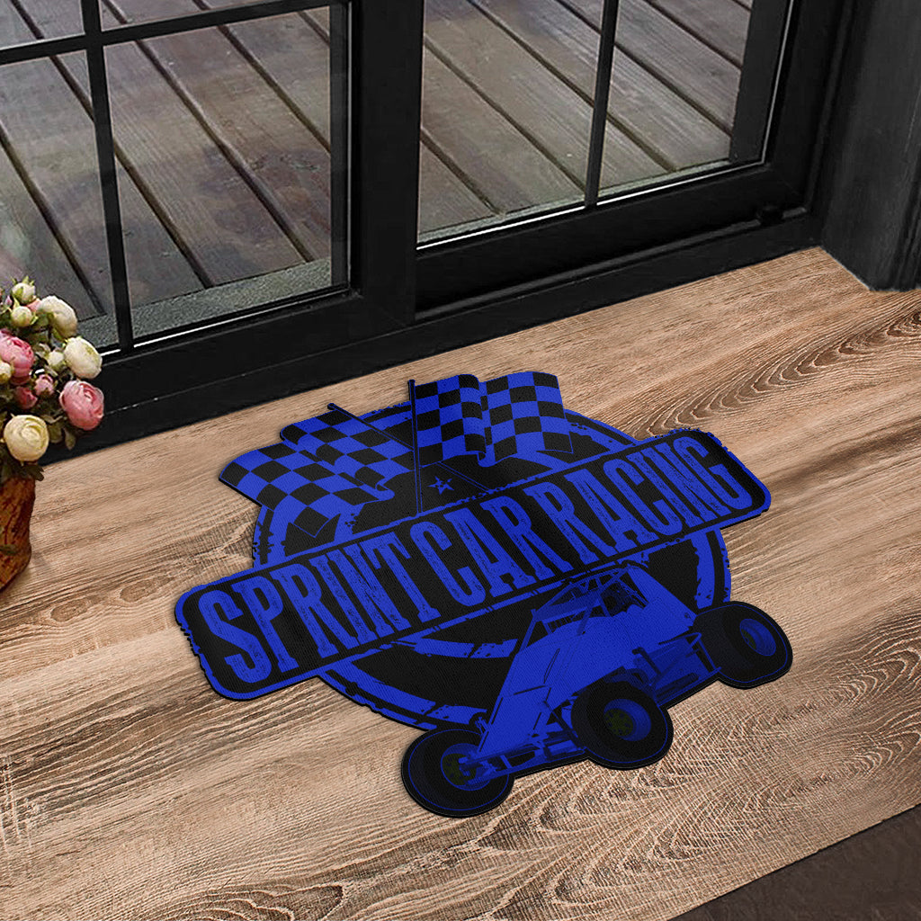 Custom shaped sprint car non-wing door mat
