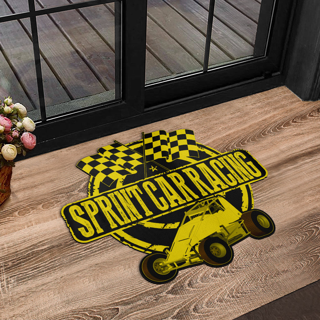 Custom shaped sprint car non-wing door mat