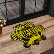 Custom shaped sprint car non-wing door mat