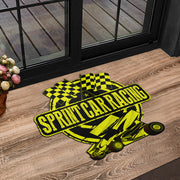 Custom shaped sprint car door mat