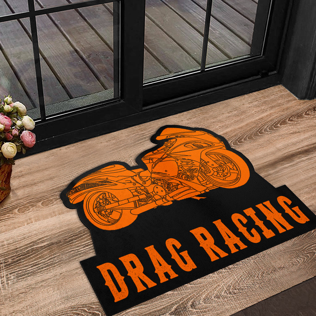 Custom Shaped Drag Racing Bike Door Mat