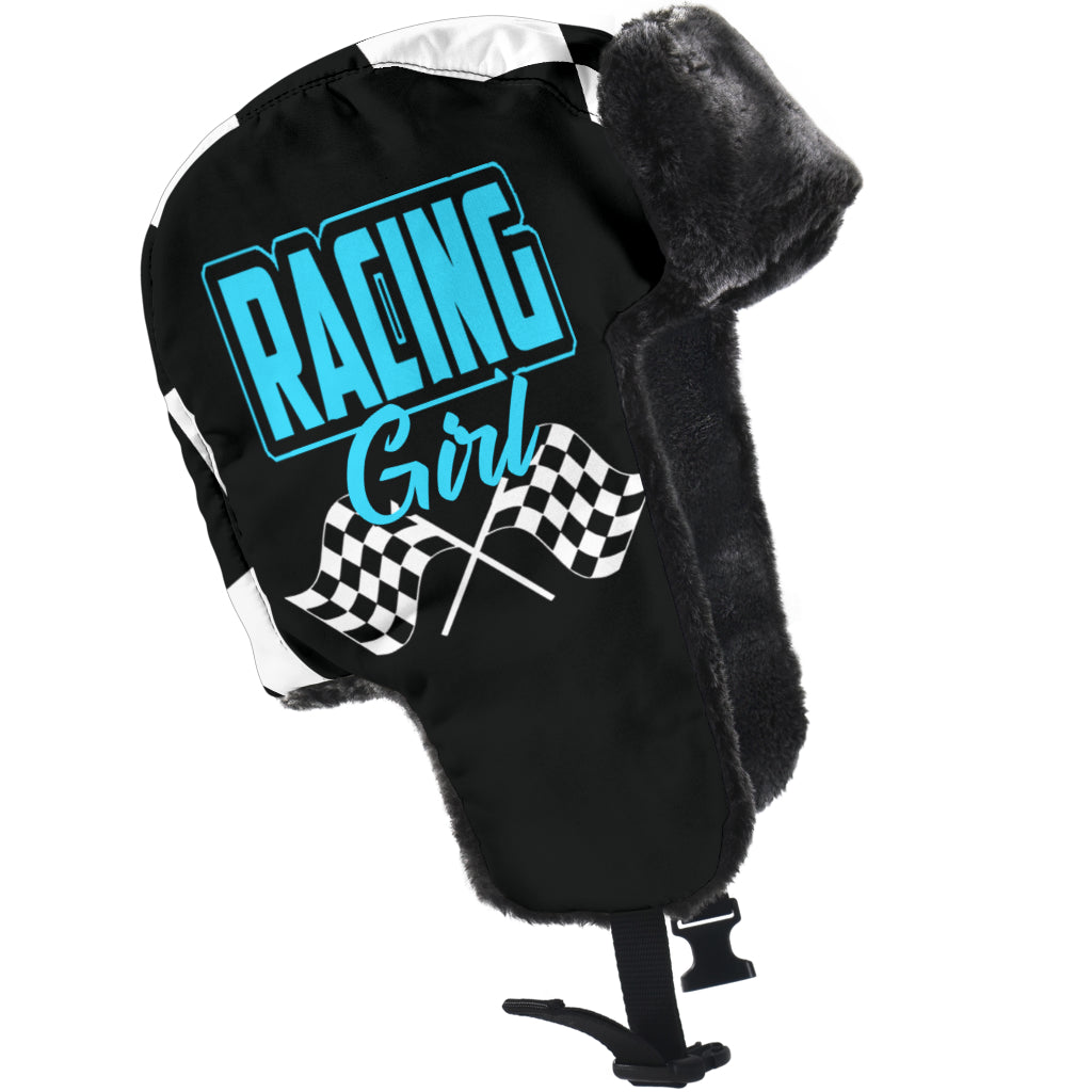 Racing Girl Checkered Trapper Hat