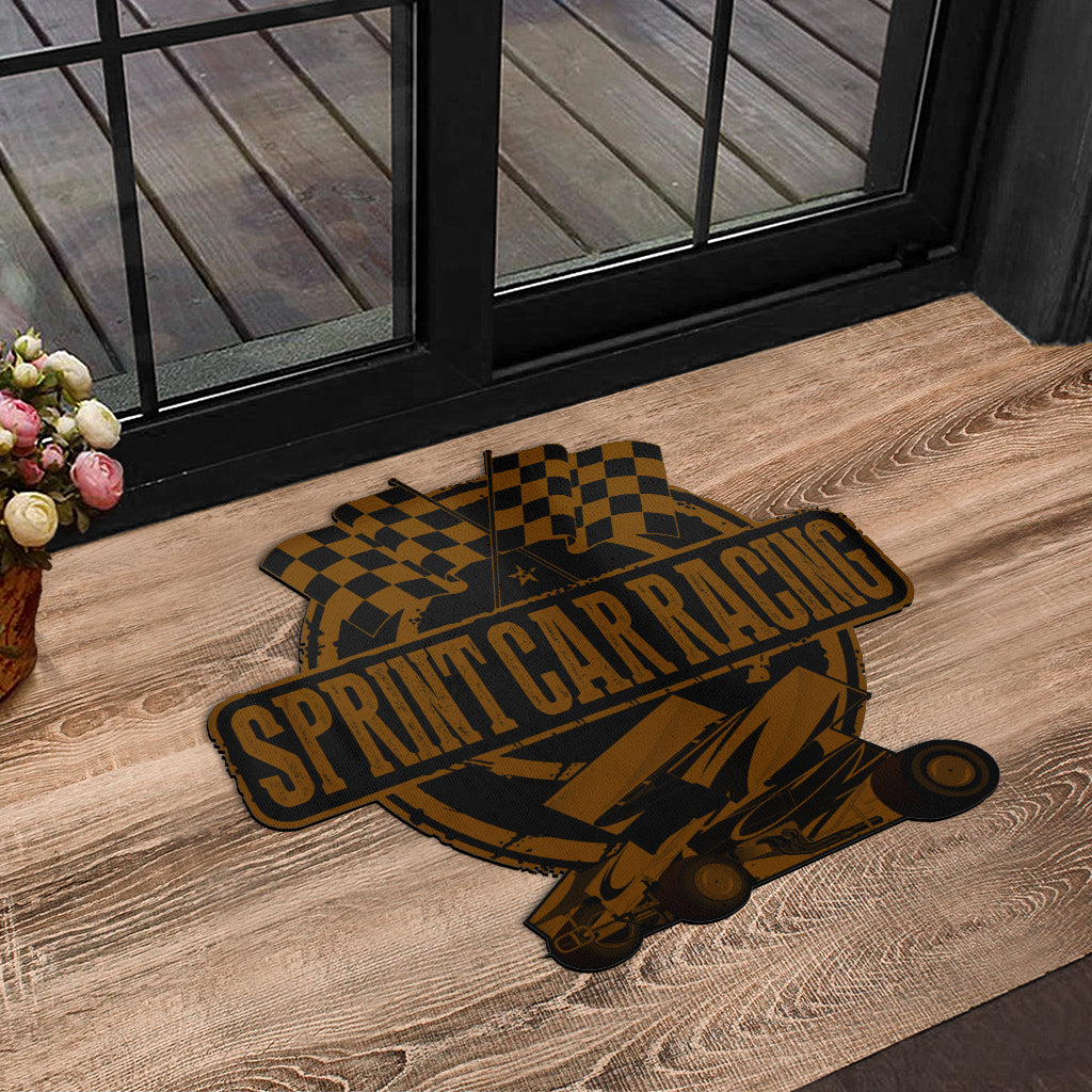 Custom shaped sprint car door mat
