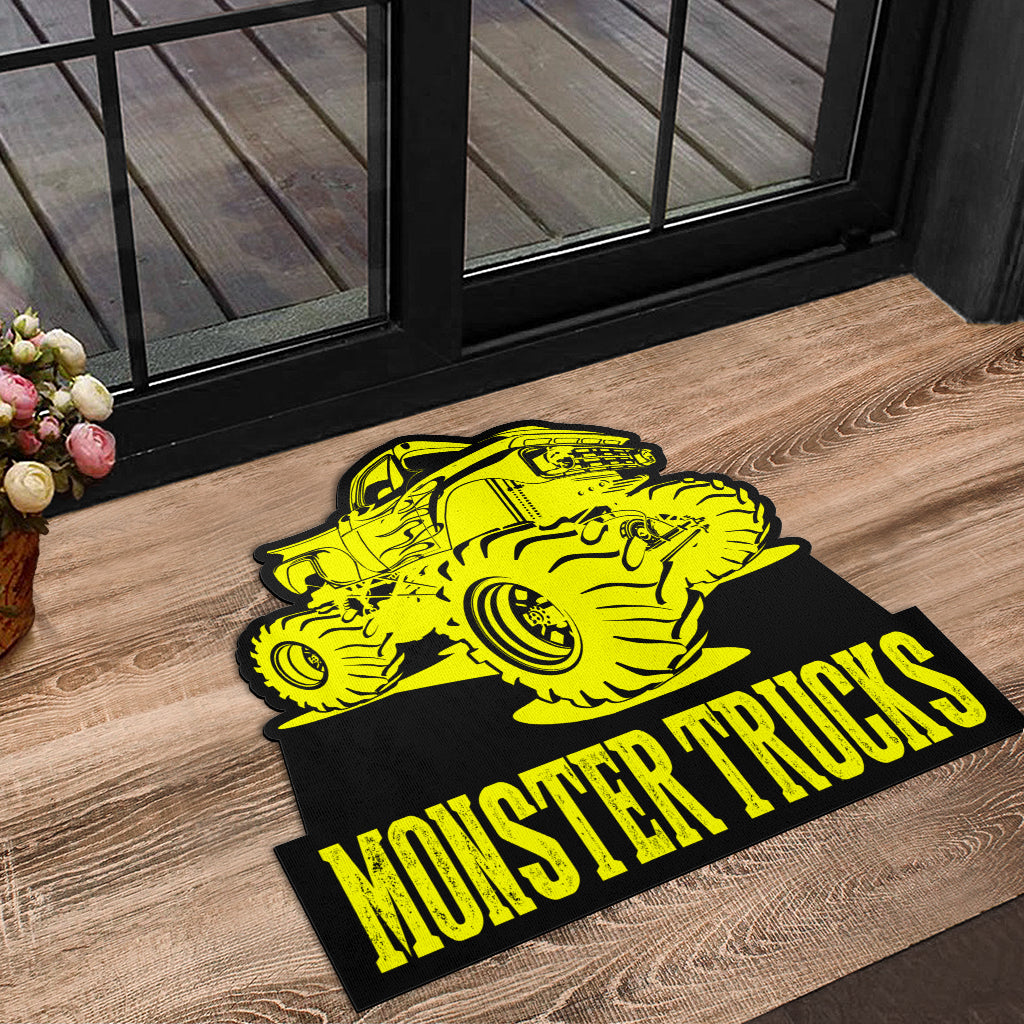 Custom Shaped Monster Trucks Door Mat