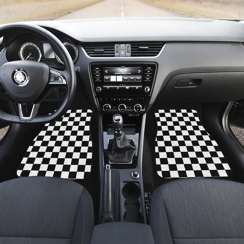 Racing Checkered Flag Car Mats (Set Of 4)