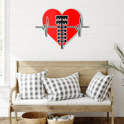 Drag Racing Heartbeat Metal Sign