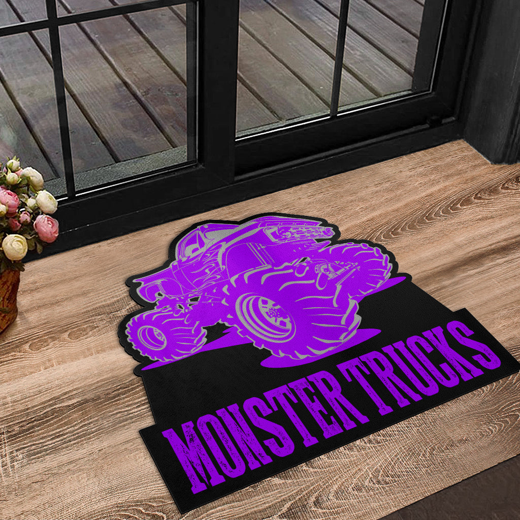Custom Shaped Monster Trucks Door Mat