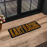 Custom shaped kart racing door mat
