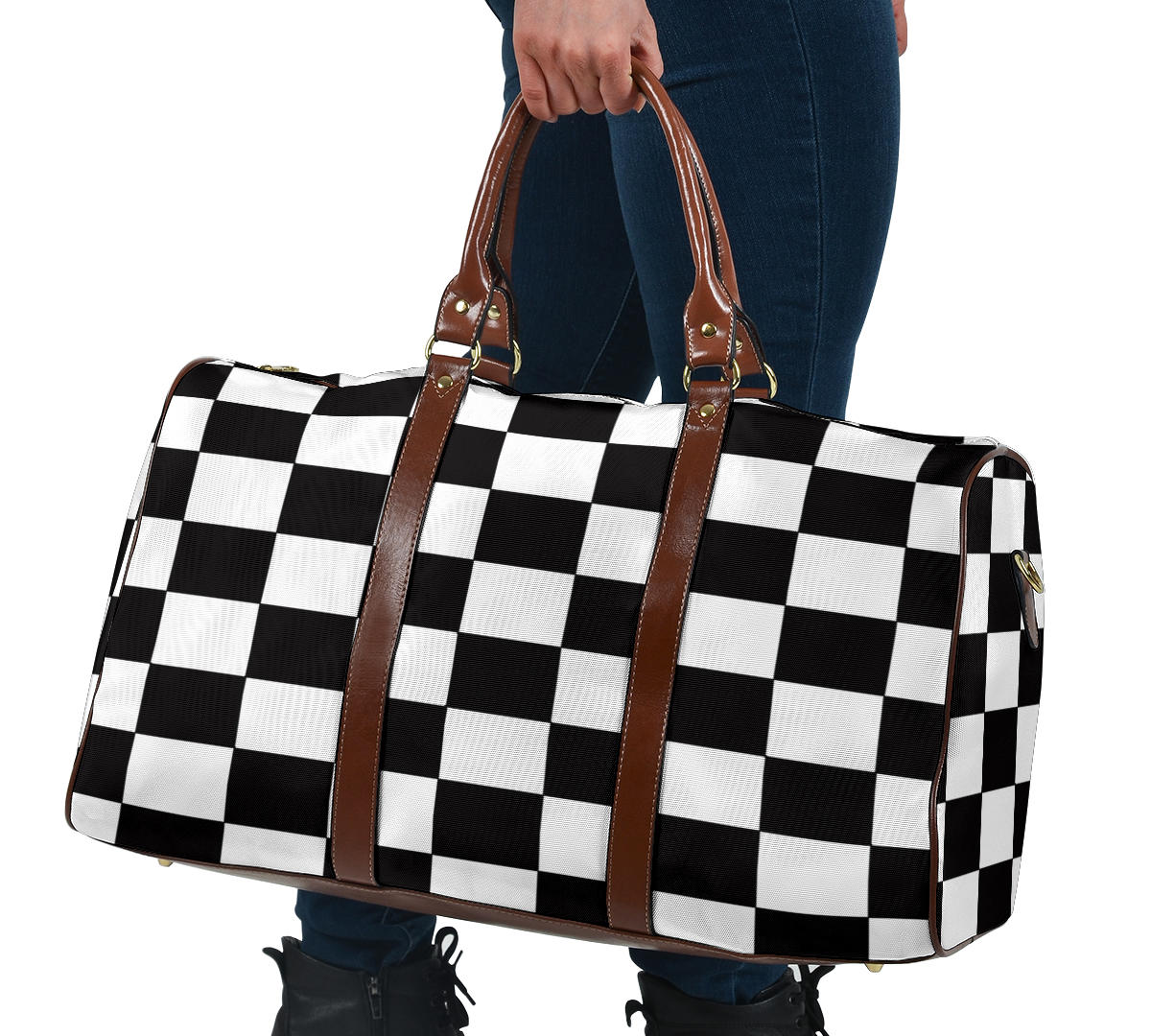 Racing Checkered Flag Travel Bag RB-BrS