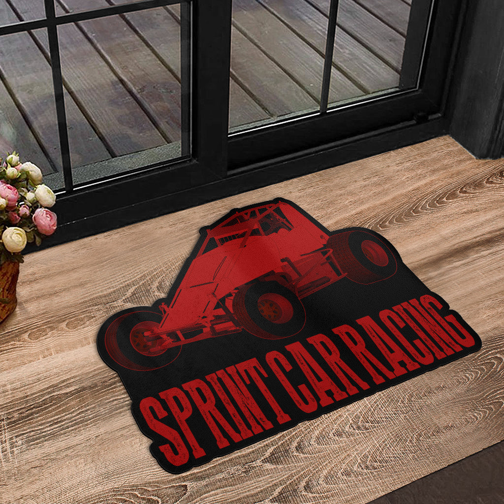 Custom shaped sprint car non-wing door mat