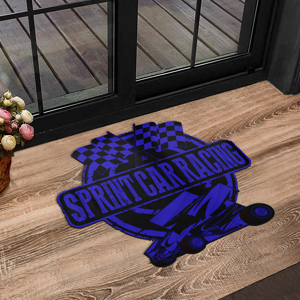Custom shaped sprint car door mat