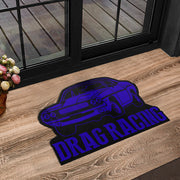 Custom shaped drag racing door mat