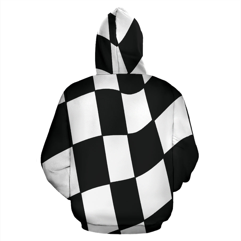Racing Checkered Flag Zip Up Hoodie