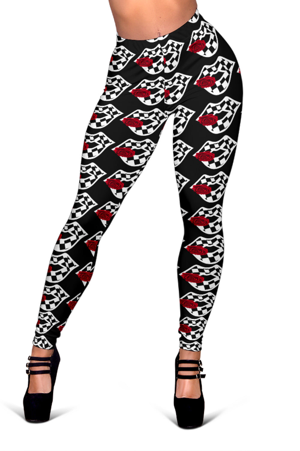 racing checkered Leggings