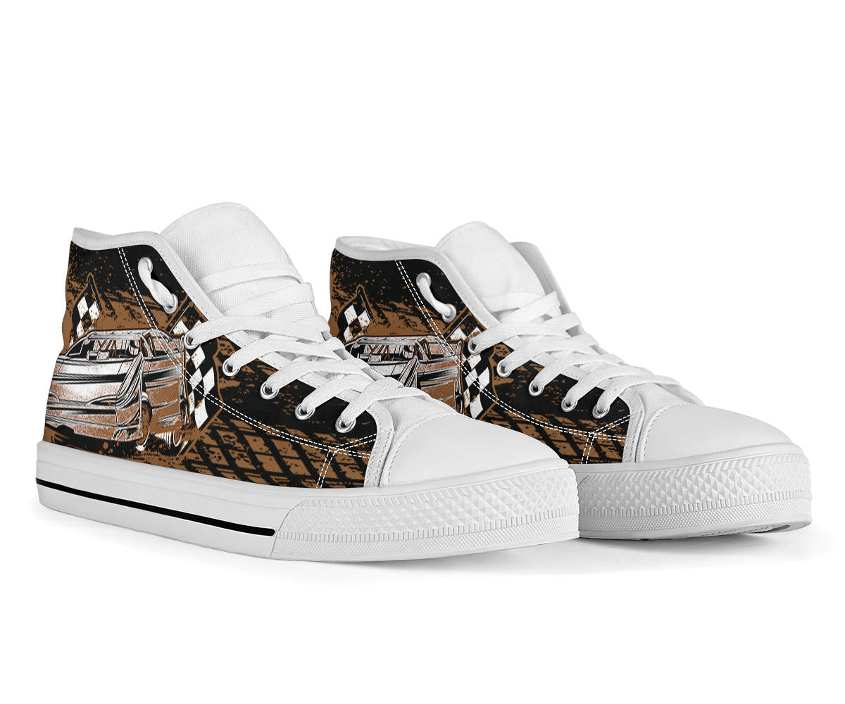 Dirt Racing High Tops Late Model White