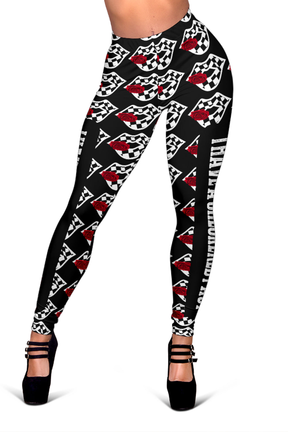 racing checkered Leggings