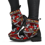 Racing Checkered Skull Boots