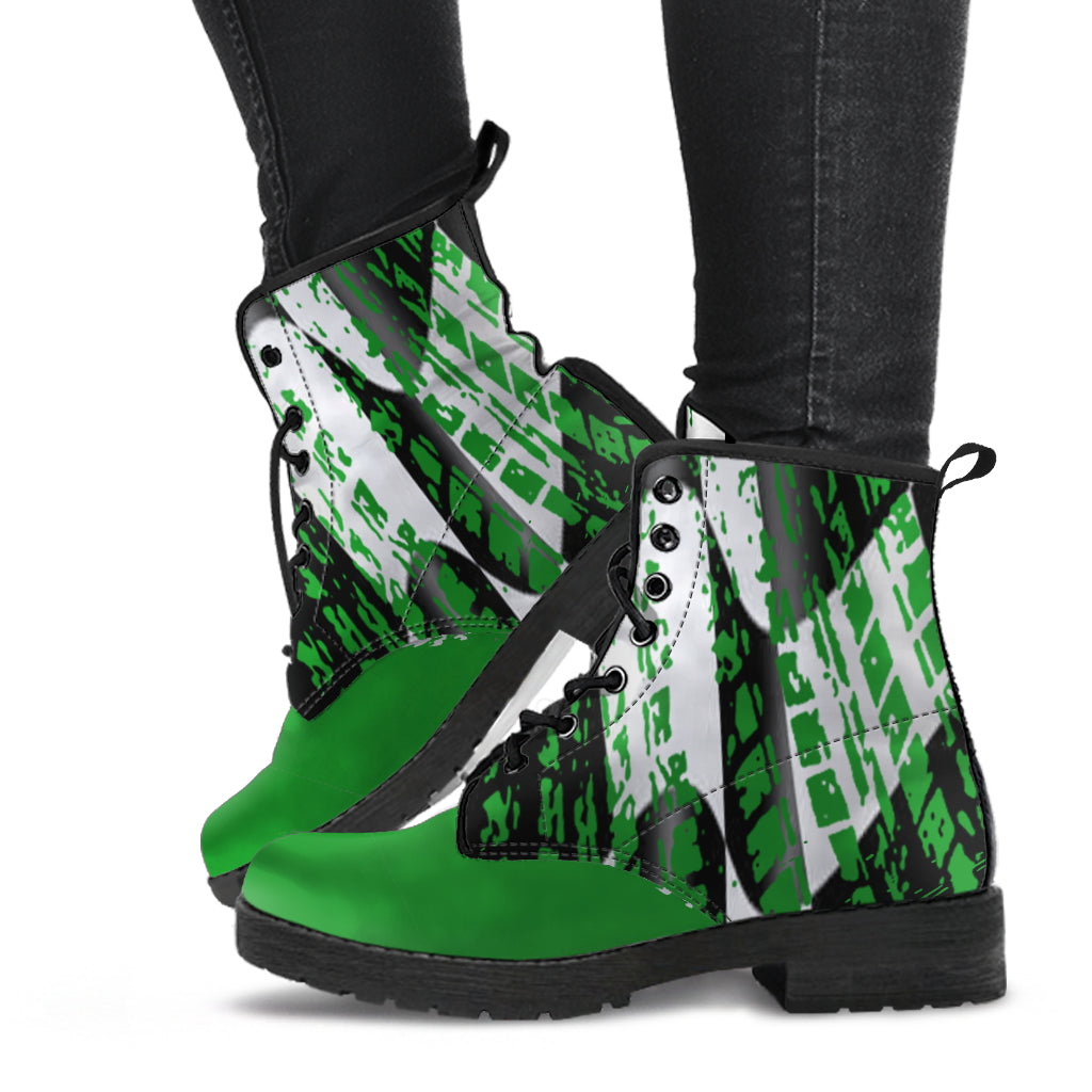 Racing Checkered Boots Green