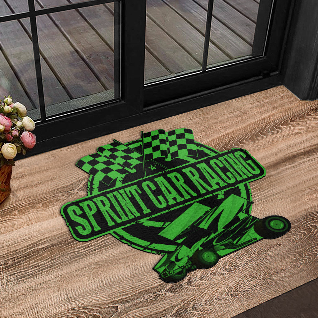 Custom shaped sprint car door mat