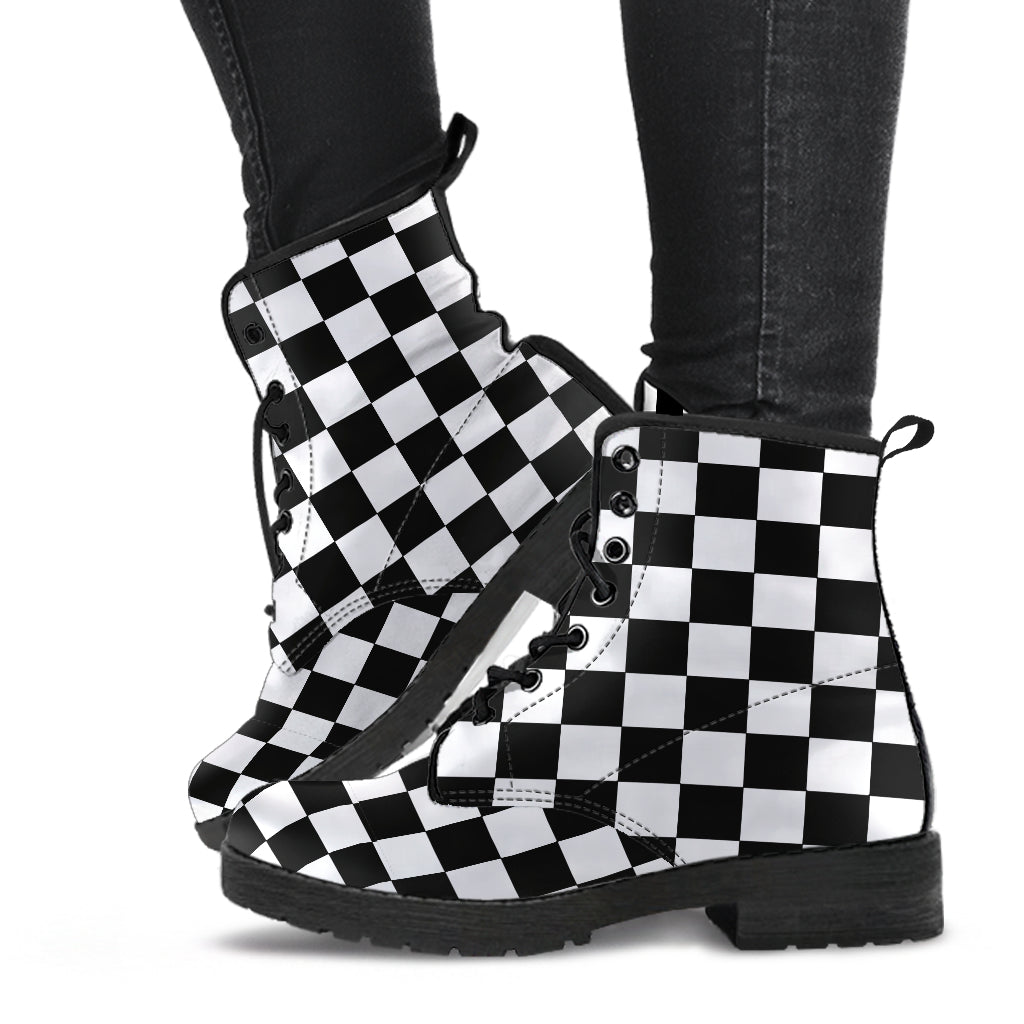 racing checkered boots