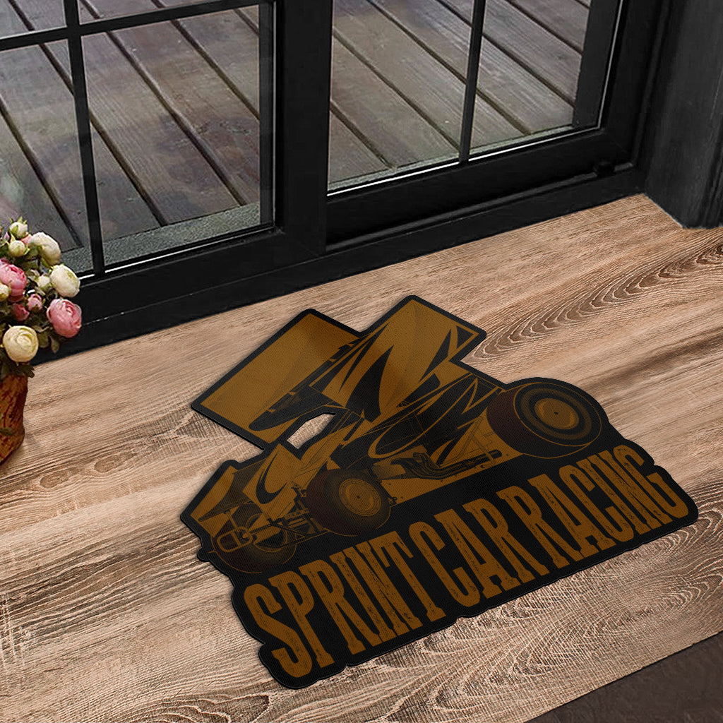 Custom shaped sprint car door mat