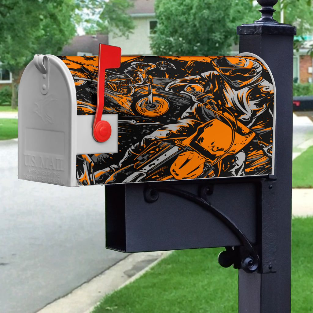 Motocross Mailbox Cover Orange
