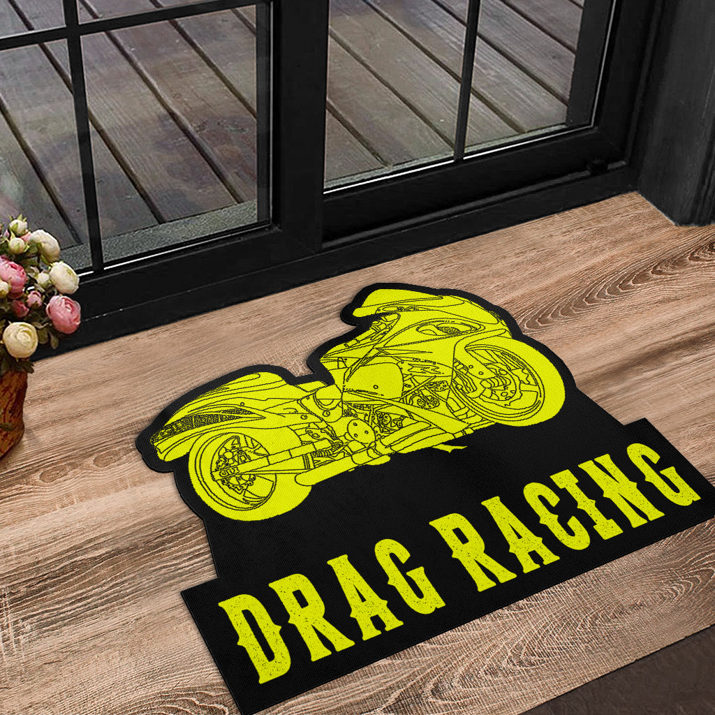 Custom Shaped Drag Racing Bike Door Mat