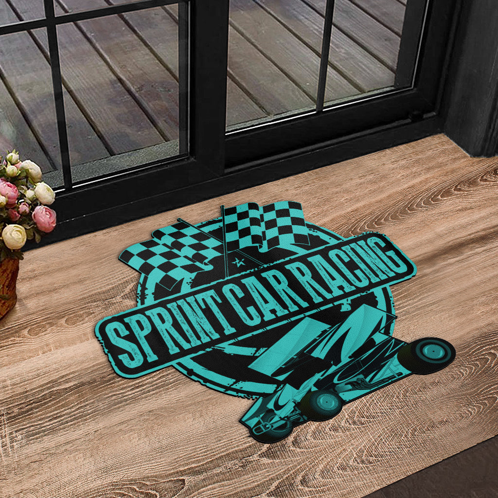 Custom shaped sprint car door mat