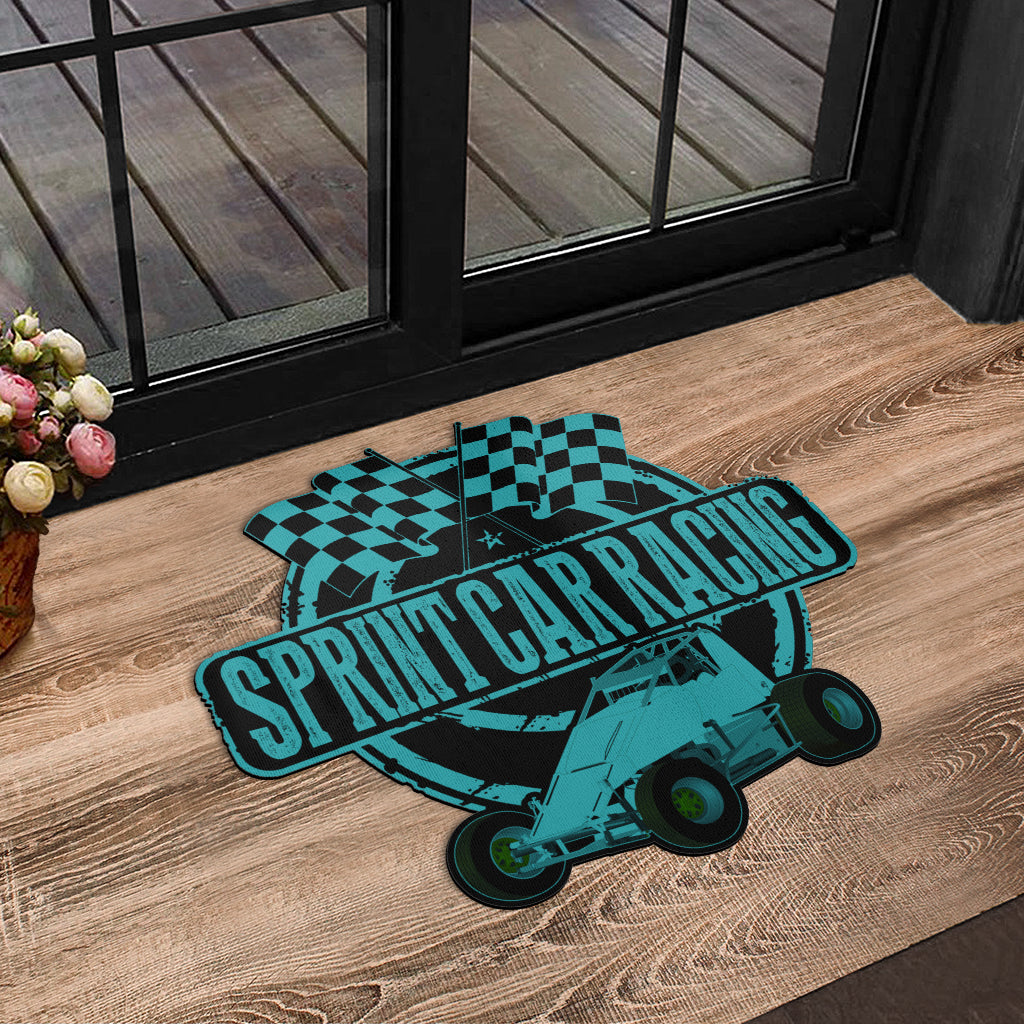 Custom shaped sprint car non-wing door mat