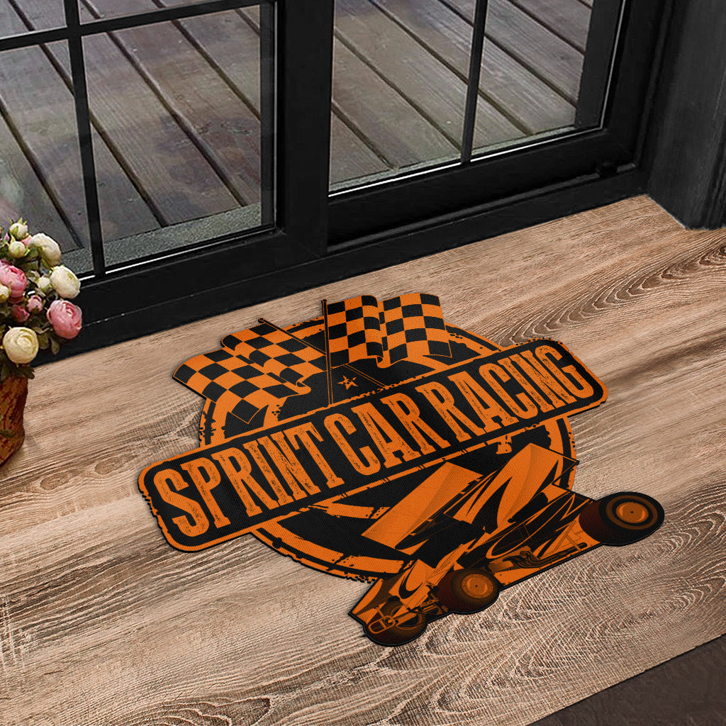 Custom shaped sprint car door mat