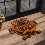 Custom shaped sprint car door mat