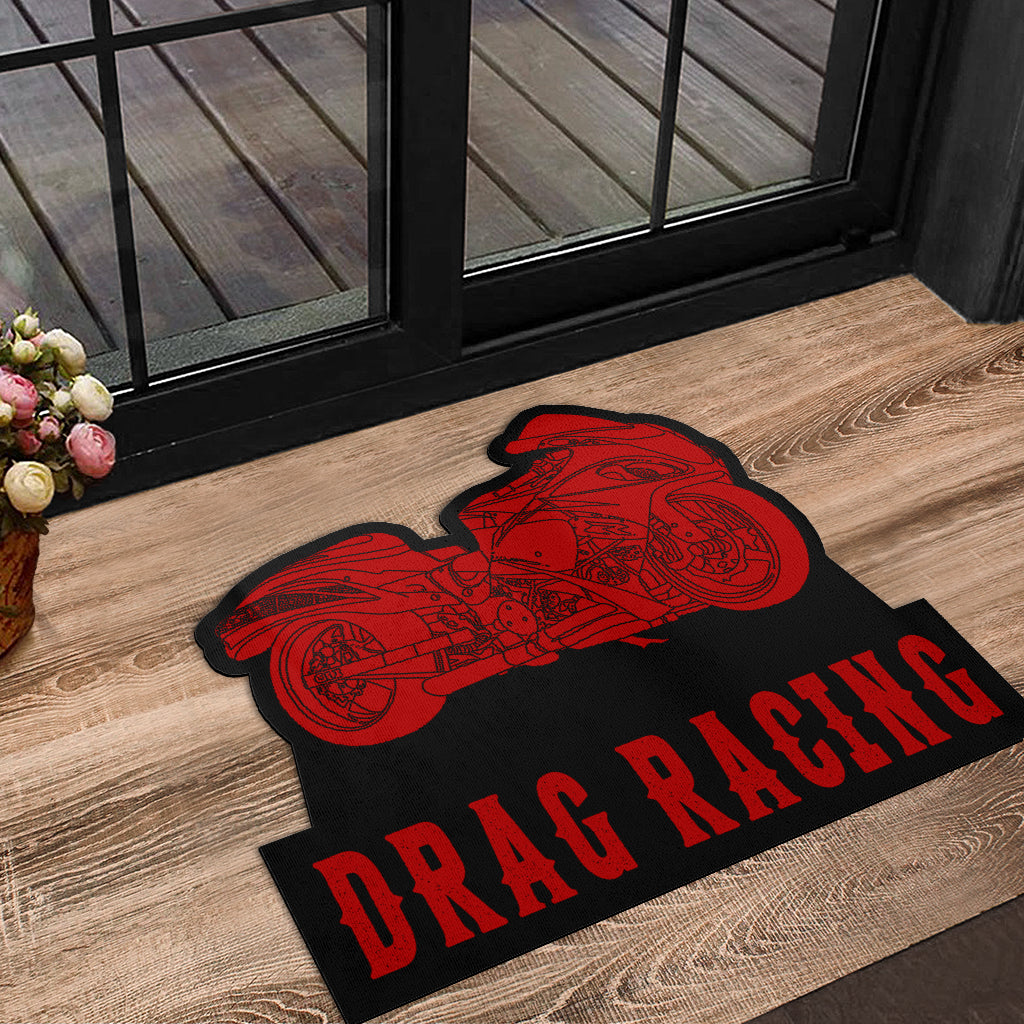 Custom Shaped Drag Racing Bike Door Mat