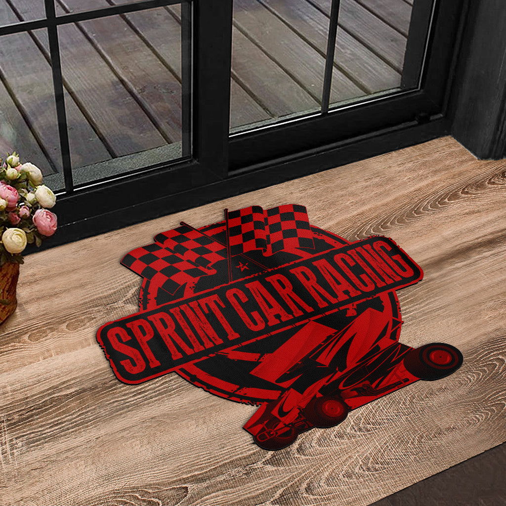Custom shaped sprint car door mat