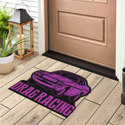 Custom shaped drag racing door mat