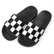 racing checkered flag slide sandals